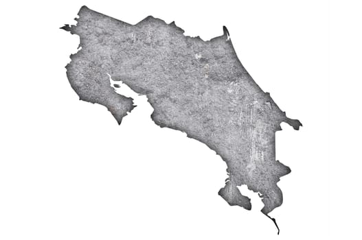 Map of Costa Rica on weathered concrete