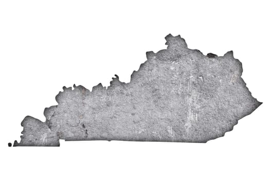 Map of Kentucky on weathered concrete