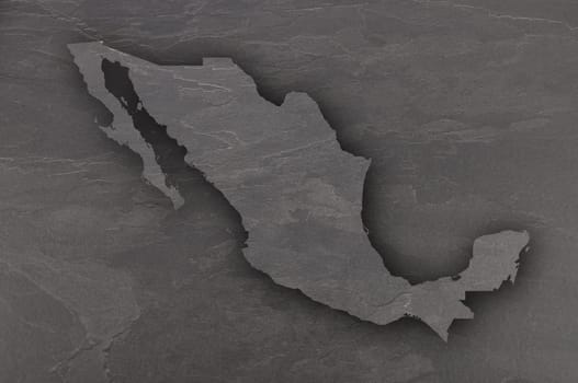 Map of Mexico on dark slate