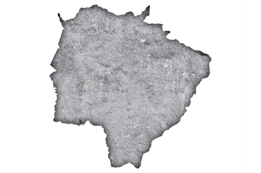 Map of Mato Grosso do Sul on weathered concrete