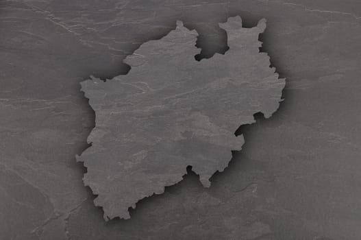 Map of North Rhine-Westphalia on dark slate