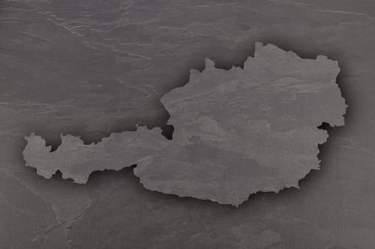 Map of Austria on dark slate