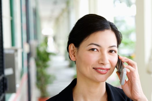 Portrait of a businesswoman talking on a mobile phone