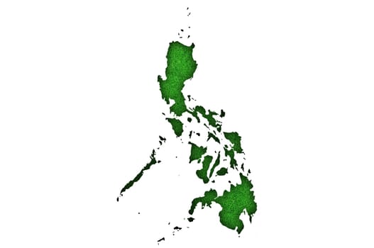 Map of Philippines on green felt