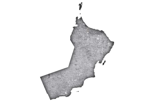 Map of Oman on weathered concrete