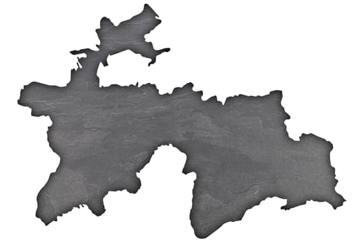Map of Tajikistan on dark slate