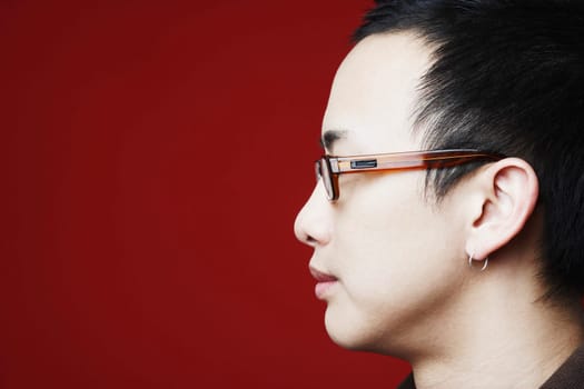 Side profile of a young man
