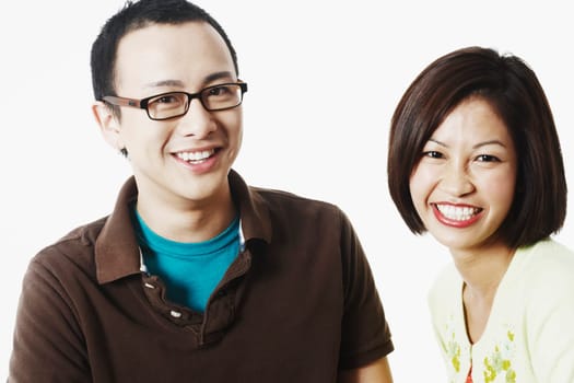 Portrait of a young couple smiling