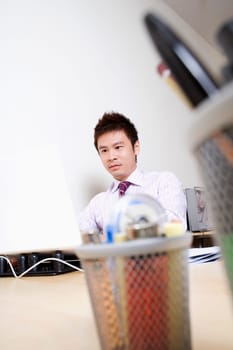Businessman using a laptop