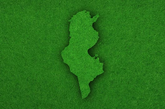 Map of Tunisia on green felt