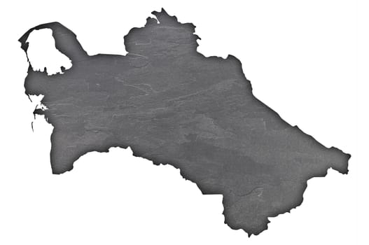 Map of Turkmenistan on dark slate