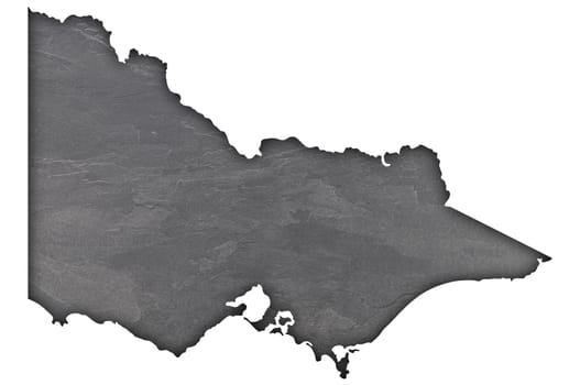 Map of Victoria on dark slate