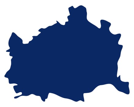 Karte von Wien in blauer Farbe