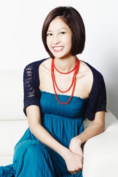 Portrait of a young woman smiling
