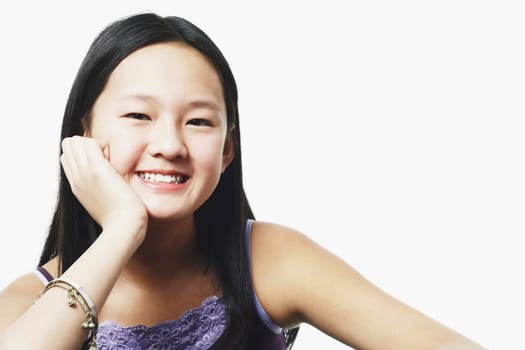 Portrait of a teenage girl smiling