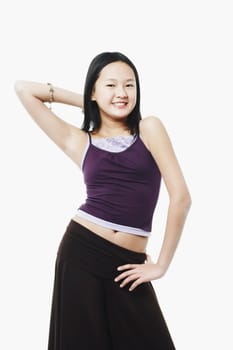 Portrait of a teenage girl posing