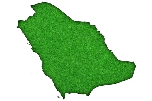 Map of Saudi Arabia on green felt
