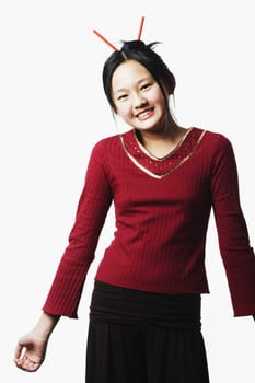 Portrait of a teenage girl smiling