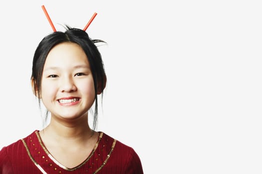 Portrait of a teenage girl smiling