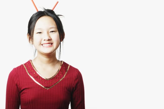 Portrait of a teenage girl smiling