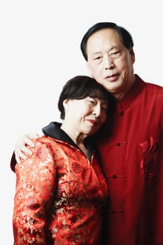 Portrait of a mature man embracing a mature woman