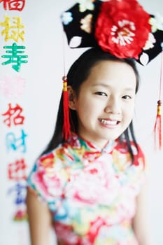 Portrait of a teenage girl smiling