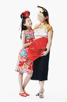 Mother and her daughter looking at each other