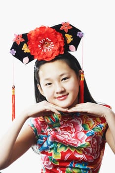 Portrait of a teenage girl smiling