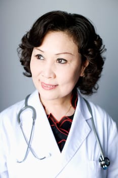 Close-up of a female doctor smiling
