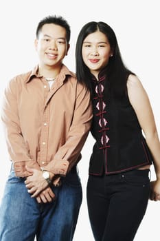 Portrait of a young couple smiling