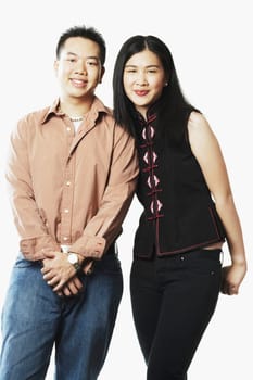 Portrait of a young couple smiling