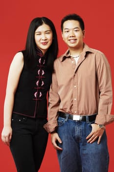 Portrait of a young couple smiling