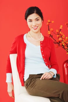 Portrait of a young woman smiling