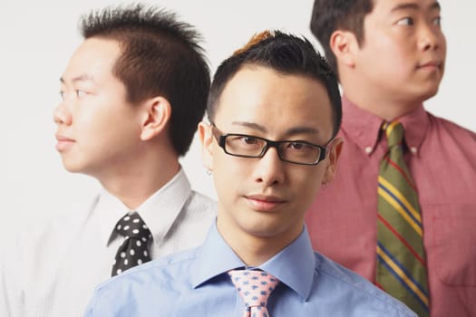 Close-up of three businessmen