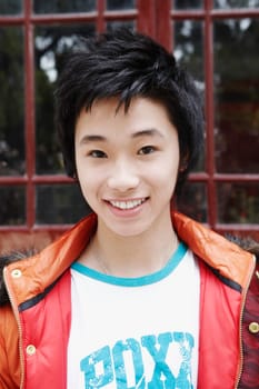 Portrait of a teenage boy smiling