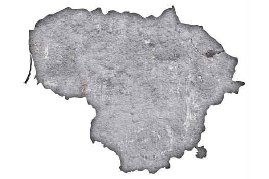 Map of Lithuania on weathered concrete
