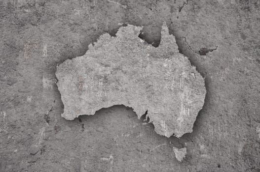 Map of Australia on weathered concrete