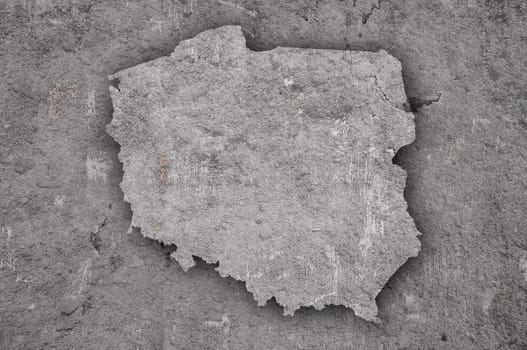 Map of Poland on weathered concrete