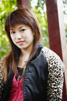 Portrait of a young woman smiling