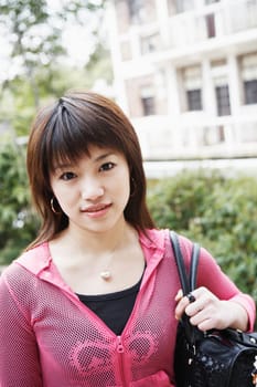 Portrait of a young woman smiling
