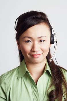 Portrait of a female customer service representative smiling