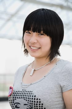 Portrait of a young woman smiling