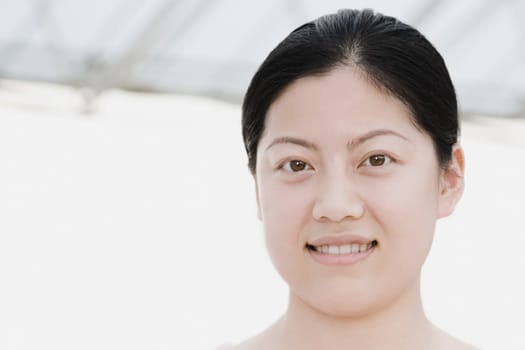 Portrait of a young woman smiling