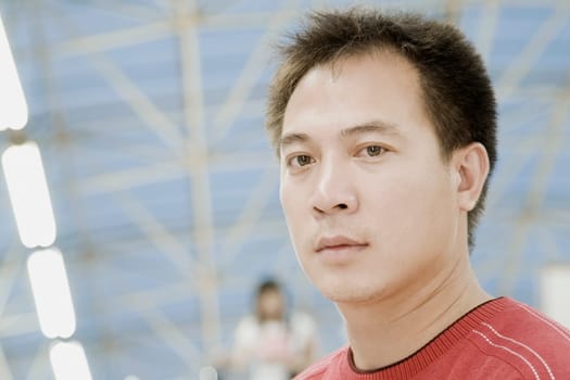 Close-up of a mid adult man