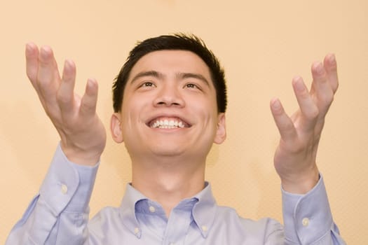 Close-up of a young man smiling