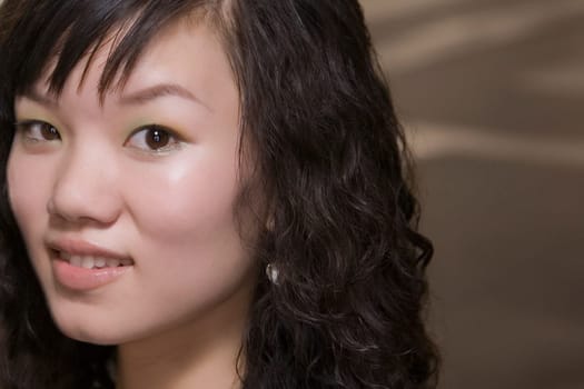 Portrait of a young woman smiling
