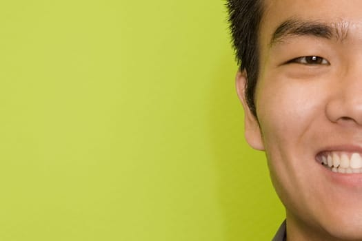 Close-up of a male office worker smiling