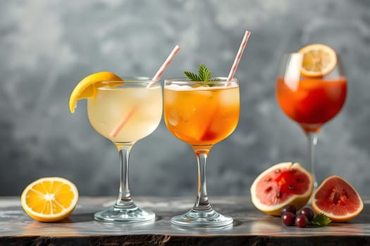 cocktail cocktails drink alcohol food bright yellow red juice orange color table cooking bar generated ai alt. High quality illustration black background