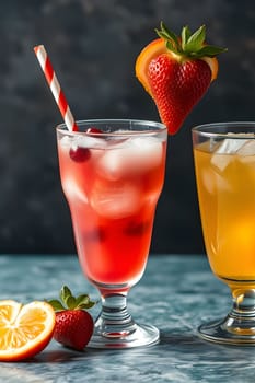cocktail cocktails drink alcohol food bright yellow red juice orange color table cooking bar generated ai alt. High quality illustration black background