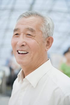 Close-up of a senior man smiling